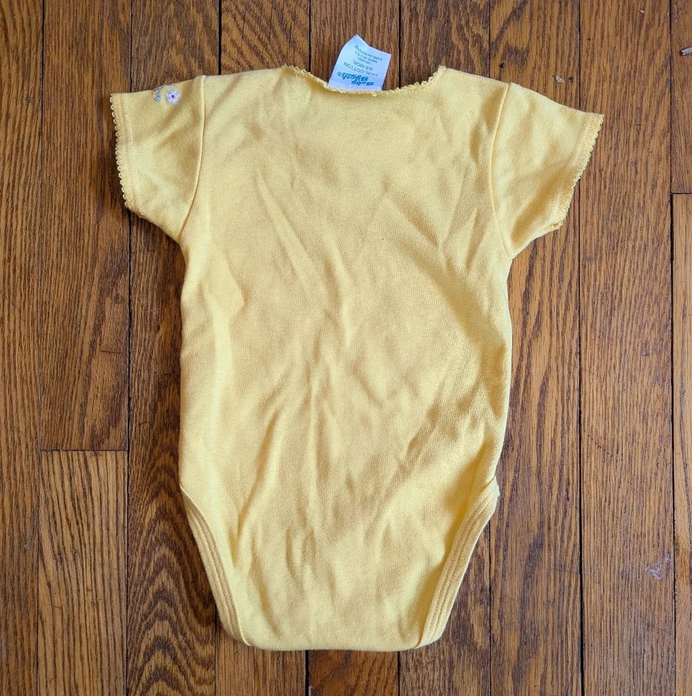 Vintage Baby Oshkosh Bgosh Yellow Floral One-piece Onesie 3-6M